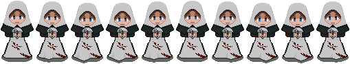 Sprite walk cycle (carrying dirty bullet extractor)